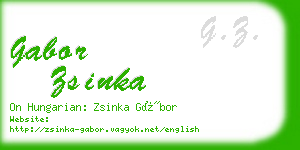 gabor zsinka business card